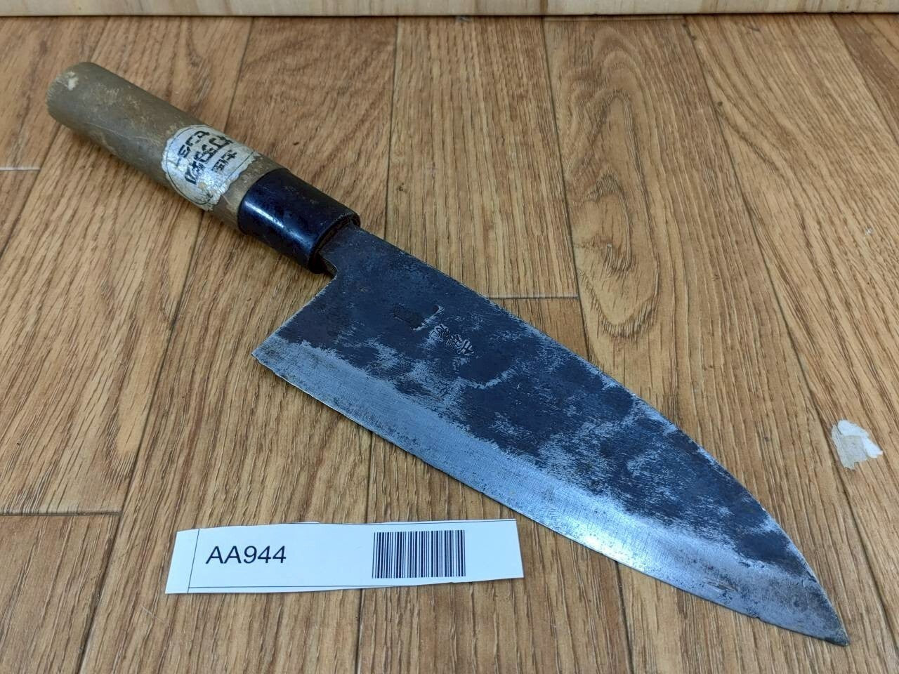 DAMAGED Japanese Chef's Kitchen Knife DEBA Vintage BLACK Japan 167/303mm AA944