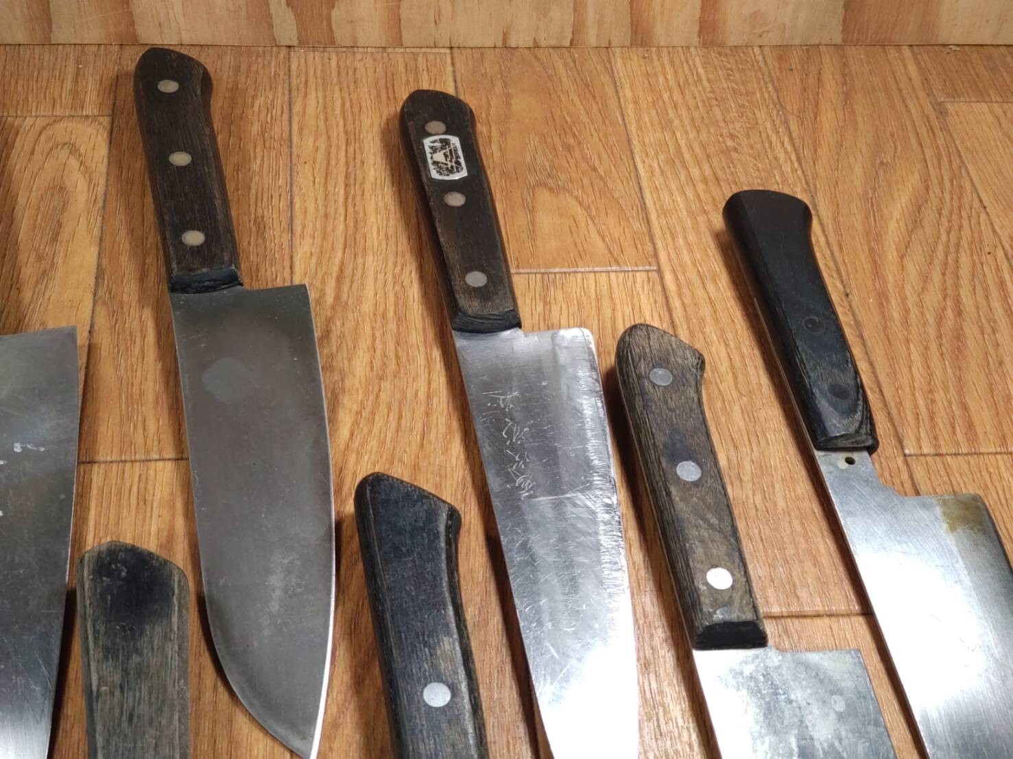 Damaged Lot of Japanese Chef's Kitchen Knives hocho set from Japan FF352