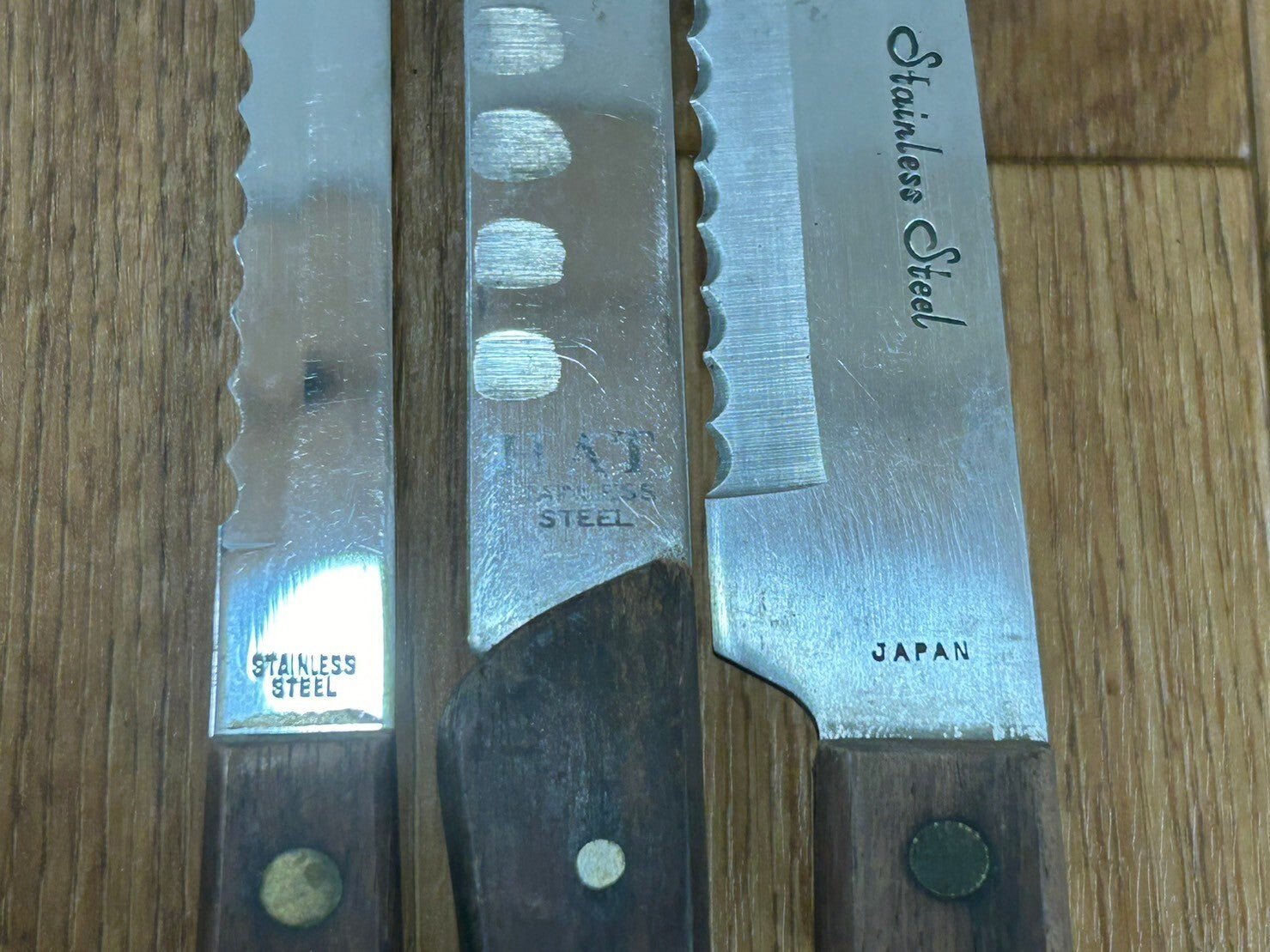 Damaged Lot of Japanese Chef's Kitchen Knives Bread set from Japan CA118