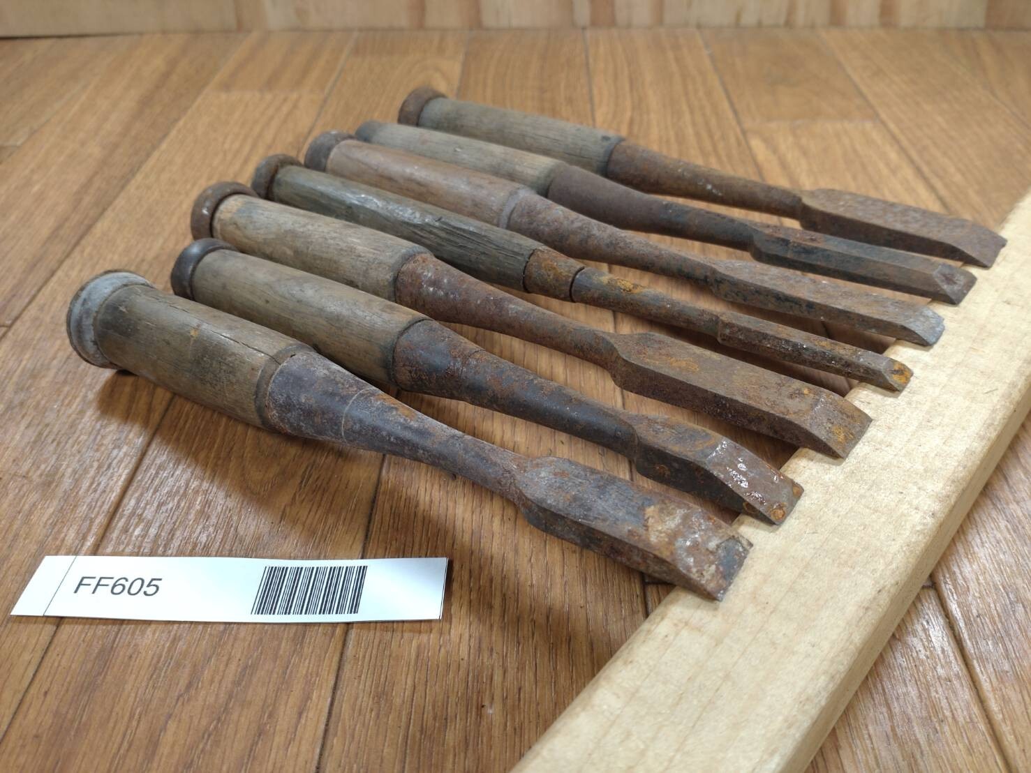BROKEN DAMAGED Japanese vintage chisel Nomi 18.15.15.14.12.11.8mm FF605