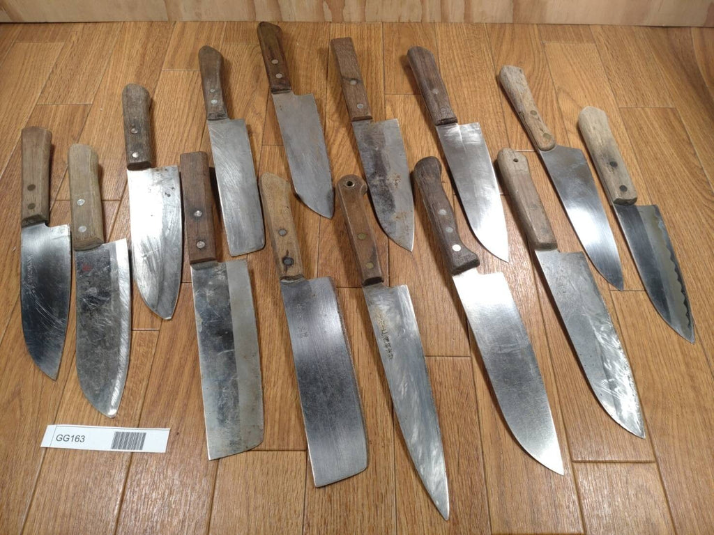 Damaged Lot of Japanese Chef's Kitchen Knives hocho set from Japan GG163