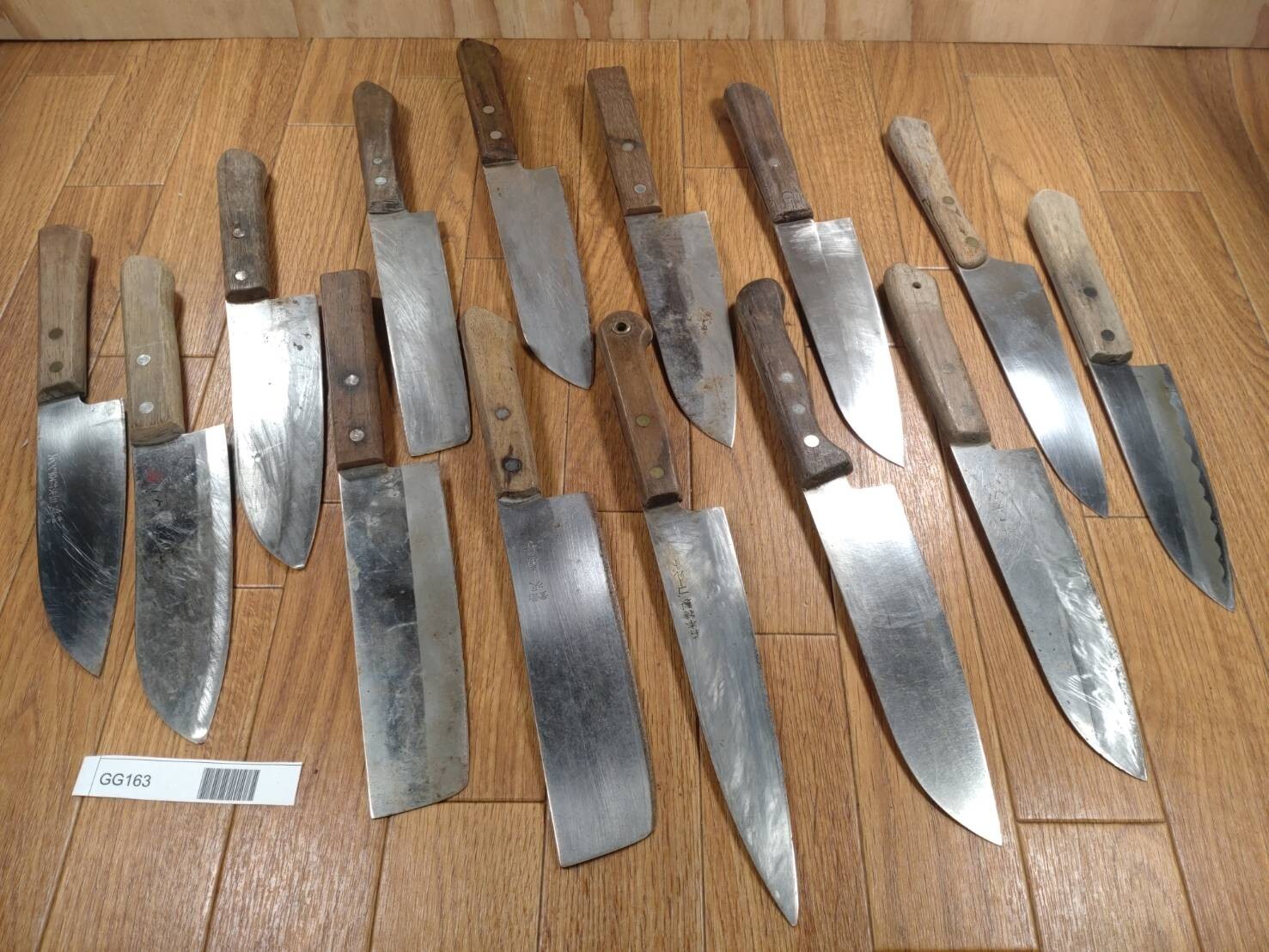 Damaged Lot of Japanese Chef's Kitchen Knives hocho set from Japan GG163