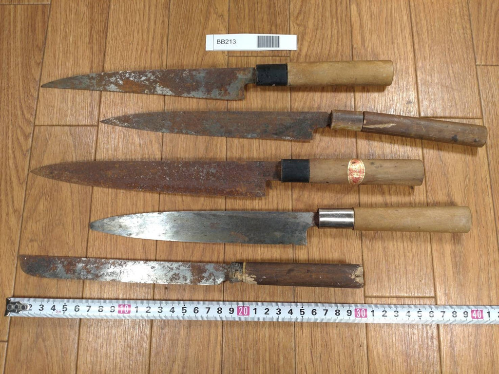 BROKEN DAMAGED Japanese Chef's Kitchen Knife Vintage Japan HOCHO BB213