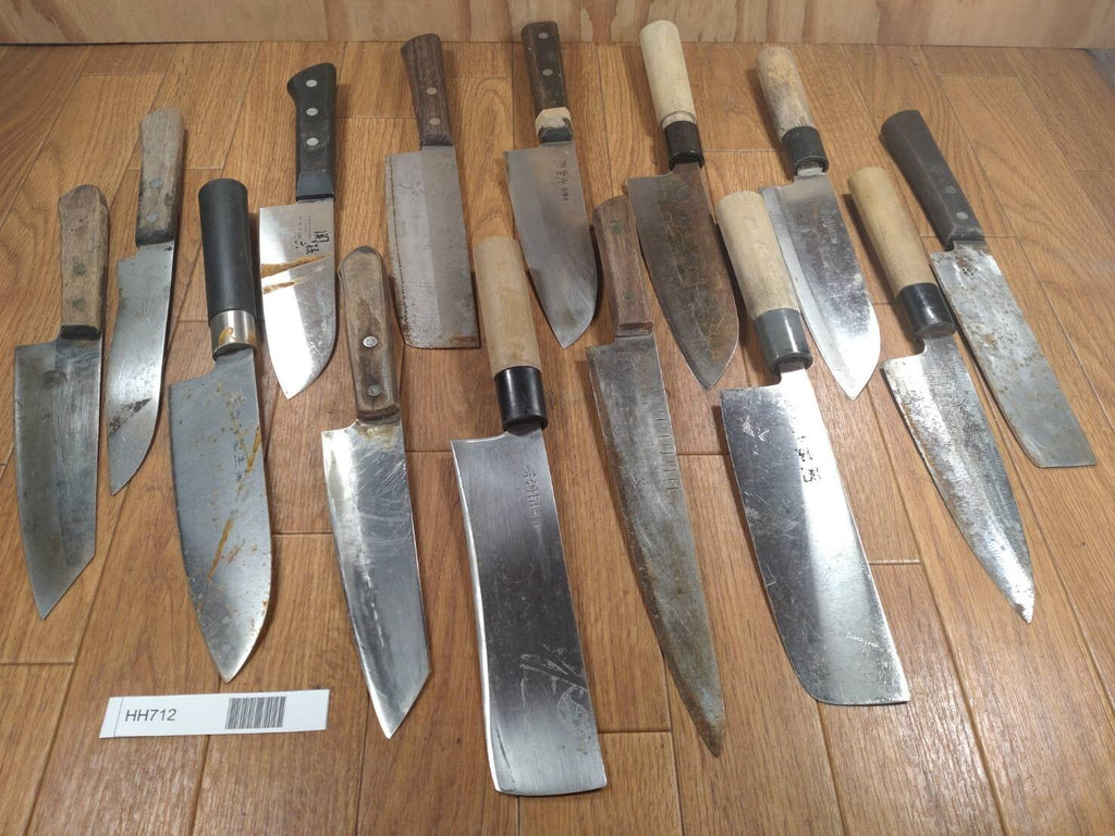 Damaged Lot of Japanese Chef's Kitchen Knives Broken from Japan HH712