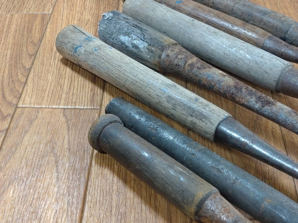 BROKEN DAMAGED Japanese vintage chisel Nomi 6.9.14.16.18.24.36mm HH295