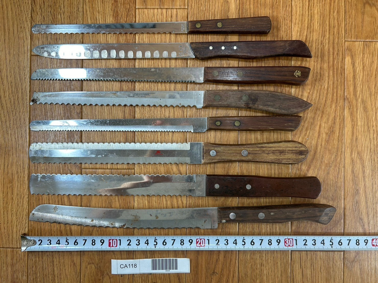 Damaged Lot of Japanese Chef's Kitchen Knives Bread set from Japan CA118