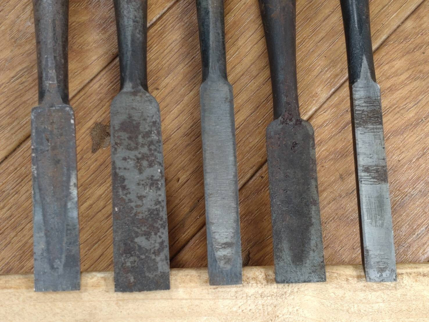 Japanese vintage chisel tataki Nomi Japan Signed Old 8.9.12.14.15mm FF573