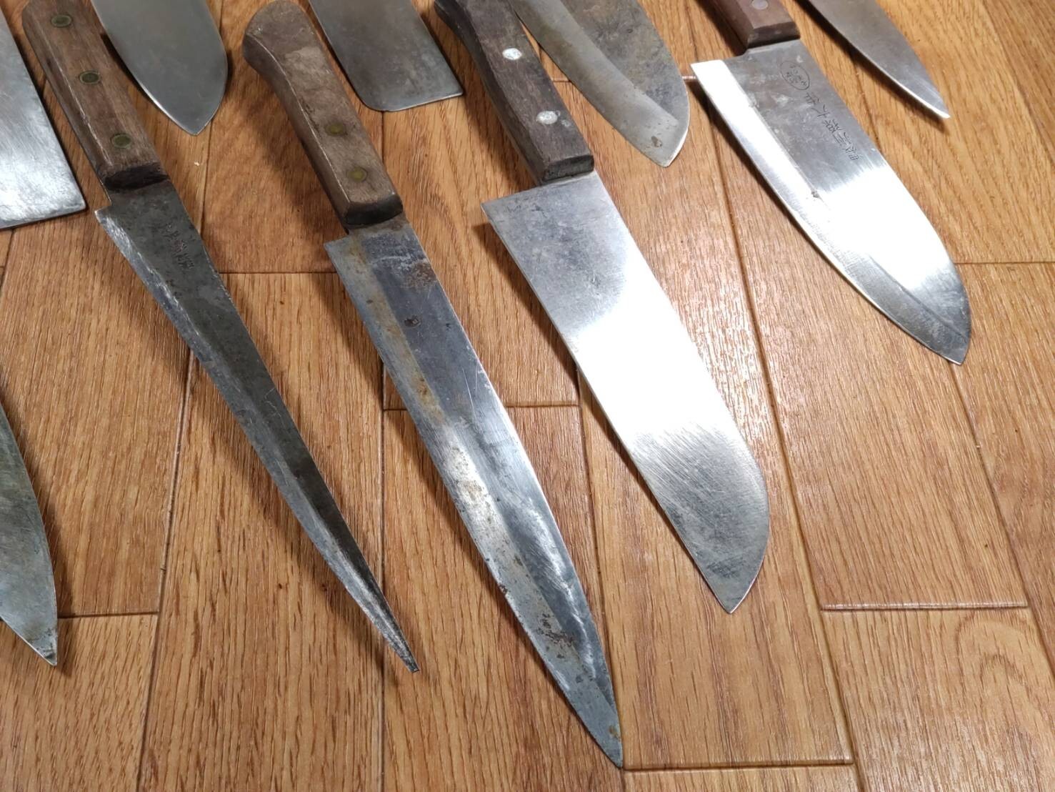 Damaged Lot of Japanese Chef's Kitchen Knives hocho set from Japan GG159