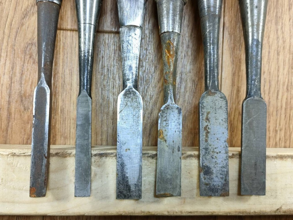 Japanese vintage chisel tataki Nomi Japan Signed Old 9.10.15.15.16.18mm UU327