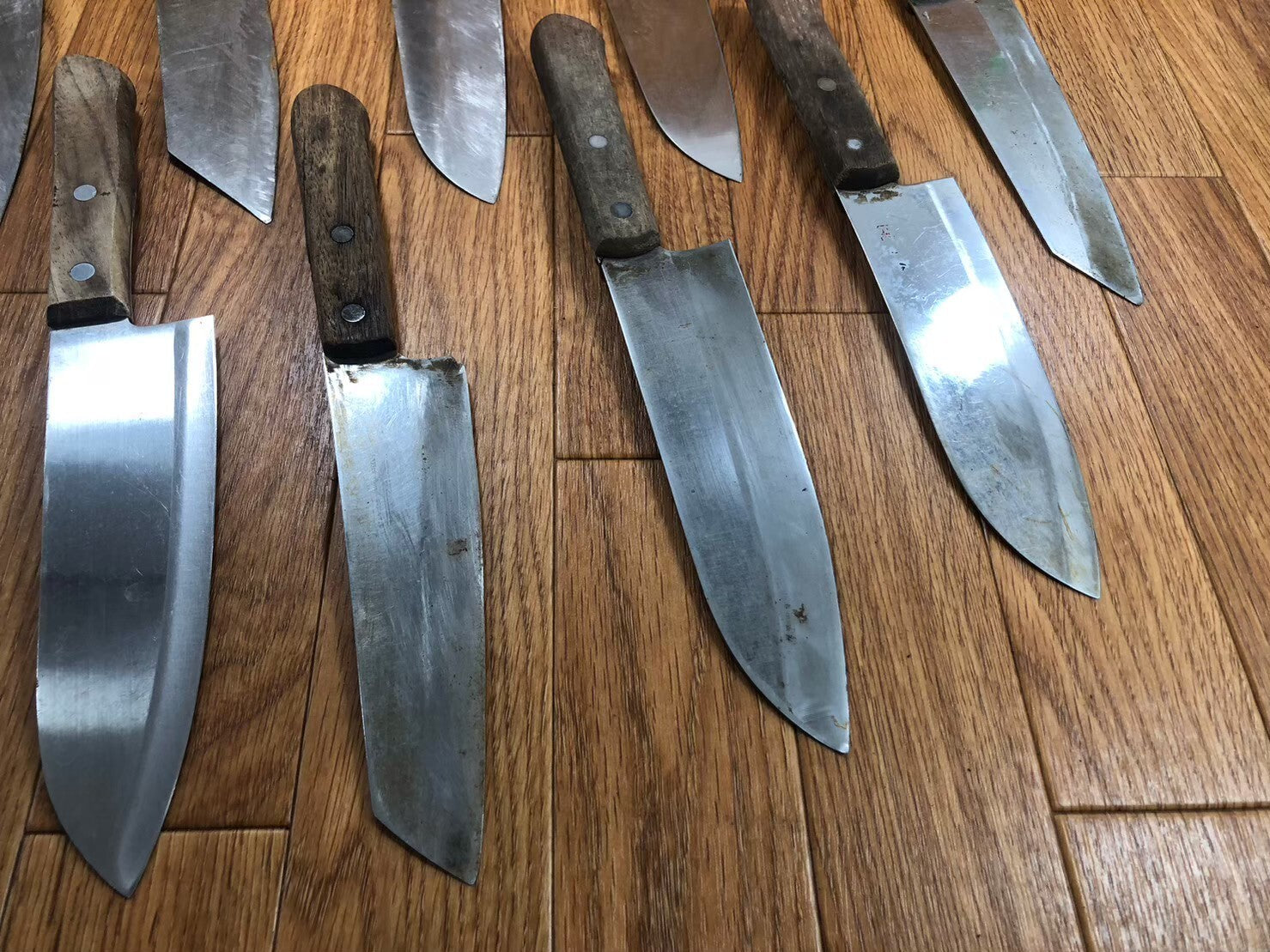 Damaged Lot of Japanese Chef's Kitchen Knives hocho set from Japan KB876