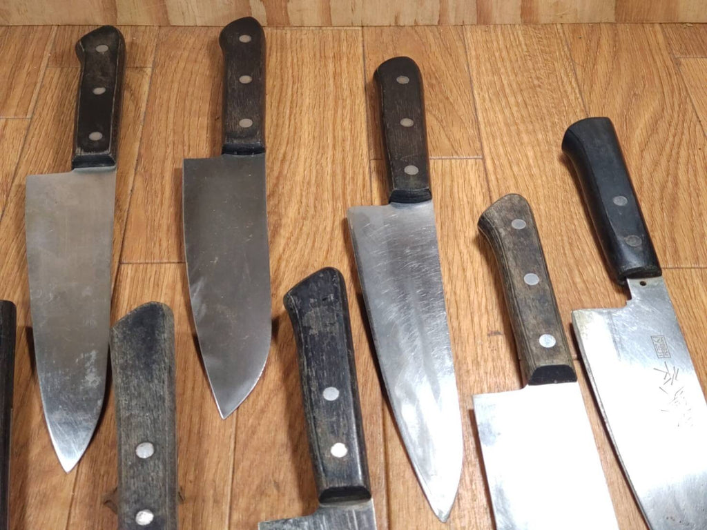 Damaged Lot of Japanese Chef's Kitchen Knives hocho set from Japan FF352