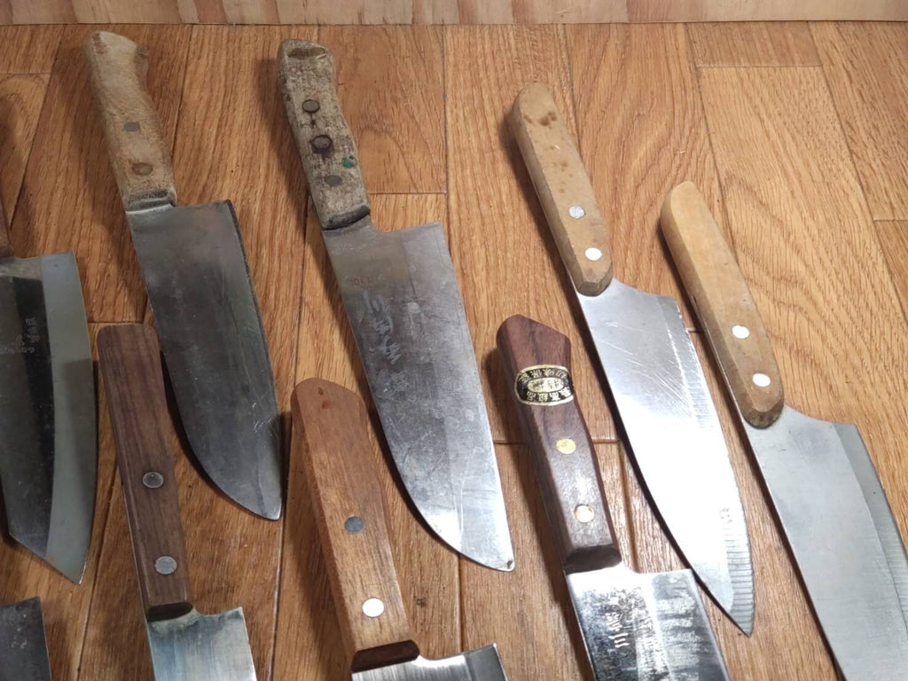 Damaged Lot of Japanese Chef's Kitchen Knives hocho set from Japan GG422