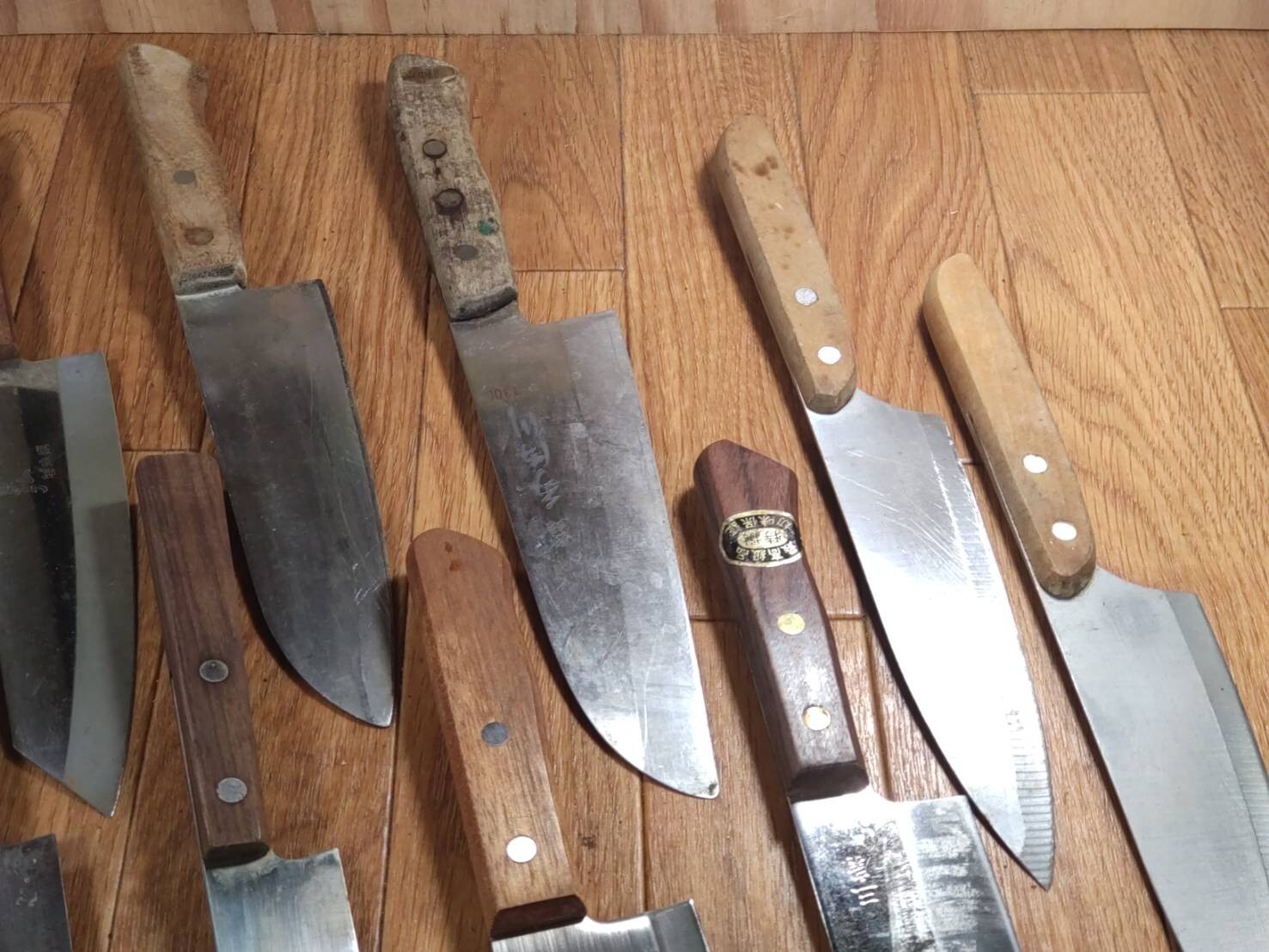 Damaged Lot of Japanese Chef's Kitchen Knives hocho set from Japan GG422