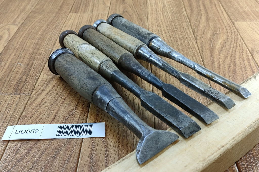 Japanese vintage chisel tataki Nomi Japan Signed Old 35.15.13.10.9mm UU052