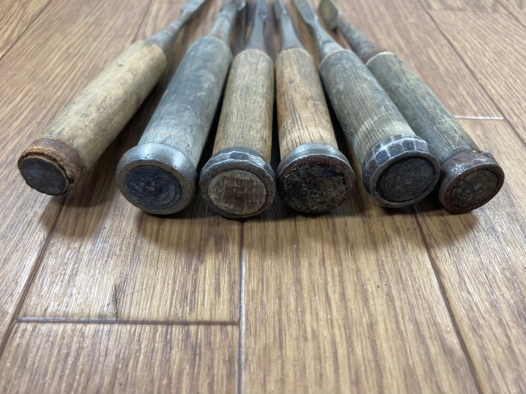 Japanese vintage chisel tataki Nomi Japan Signed Old 5.8.8.10.11.15mm DL189