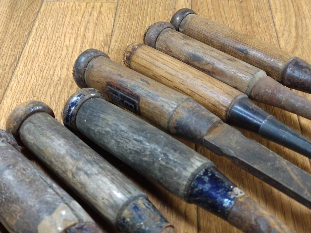 BROKEN DAMAGED Japanese vintage chisel Nomi 1.5.14.15.16.18.23.30.35mm HH297