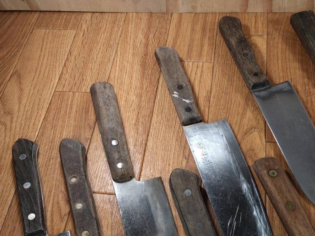 Damaged Lot of Japanese Chef's Kitchen Knives hocho set from Japan GG159