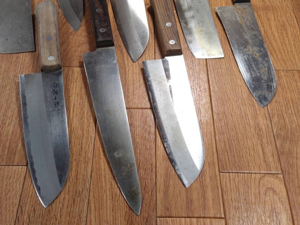 Damaged Lot of Japanese Chef's Kitchen Knives hocho set from Japan GG042