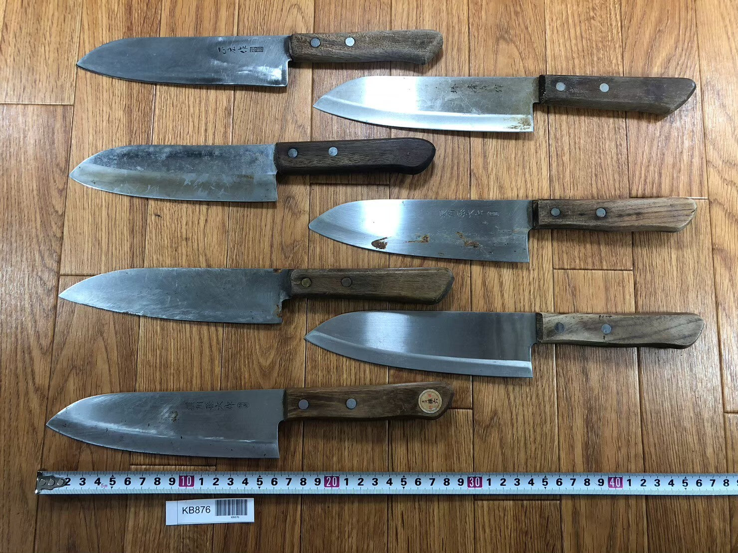 Damaged Lot of Japanese Chef's Kitchen Knives hocho set from Japan KB876