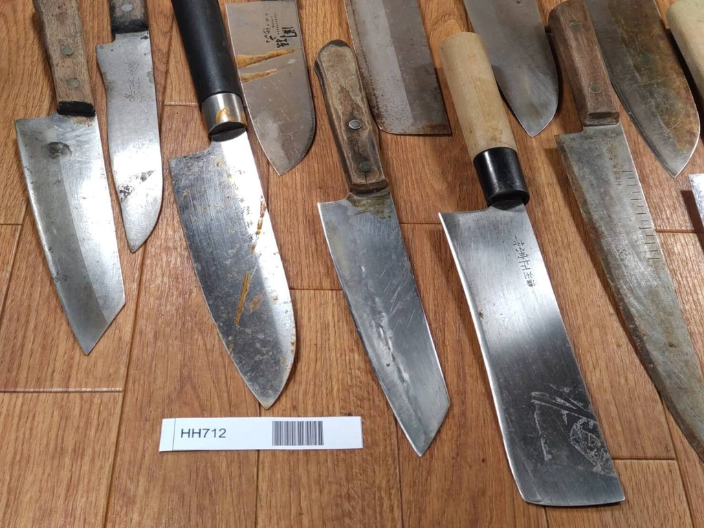 Damaged Lot of Japanese Chef's Kitchen Knives Broken from Japan HH712