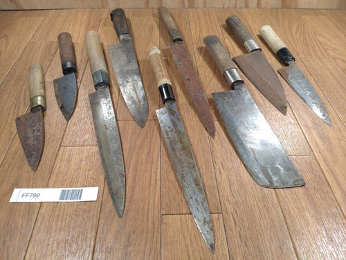 BROKEN DAMAGED Japanese Chef's Kitchen Knife Vintage Japan HOCHO FF799