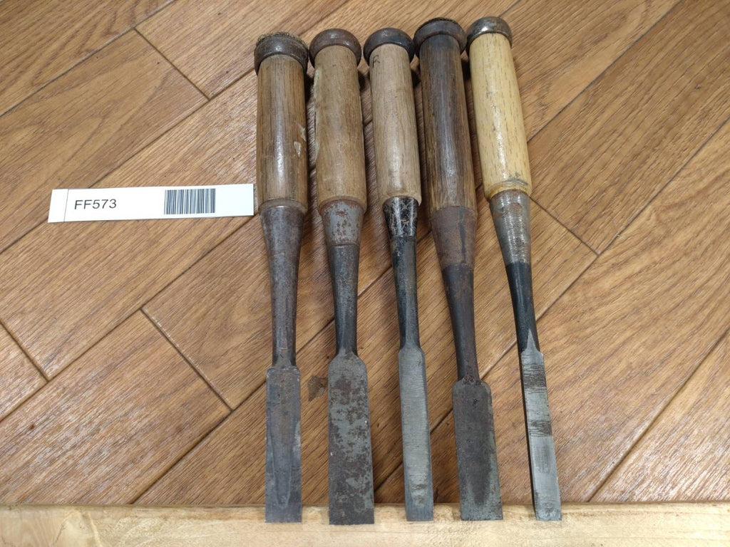 Japanese vintage chisel tataki Nomi Japan Signed Old 8.9.12.14.15mm FF573