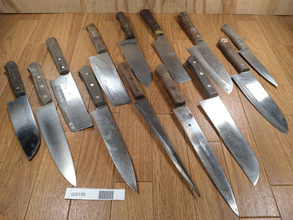 Damaged Lot of Japanese Chef's Kitchen Knives hocho set from Japan GG159