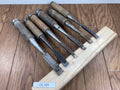 Japanese vintage chisel tataki Nomi Japan Signed Old 5.8.8.10.11.15mm DL189