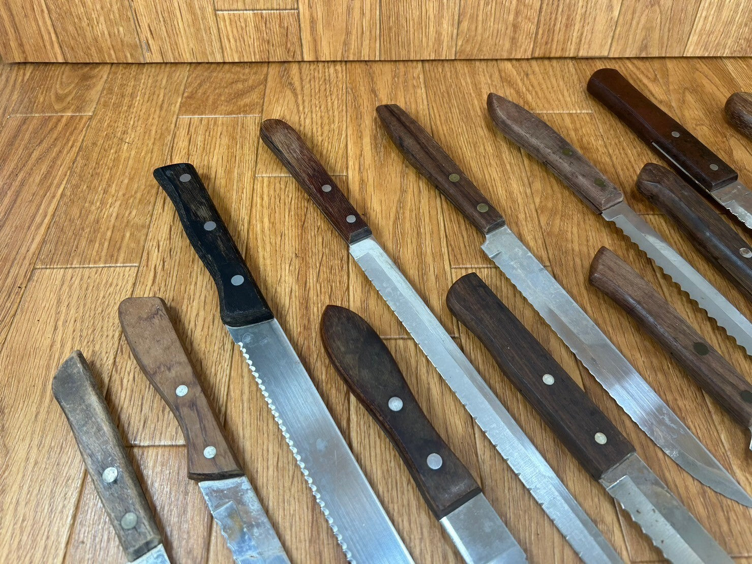 Damaged Lot of Japanese Chef's Kitchen Knives Bread set from Japan CA118