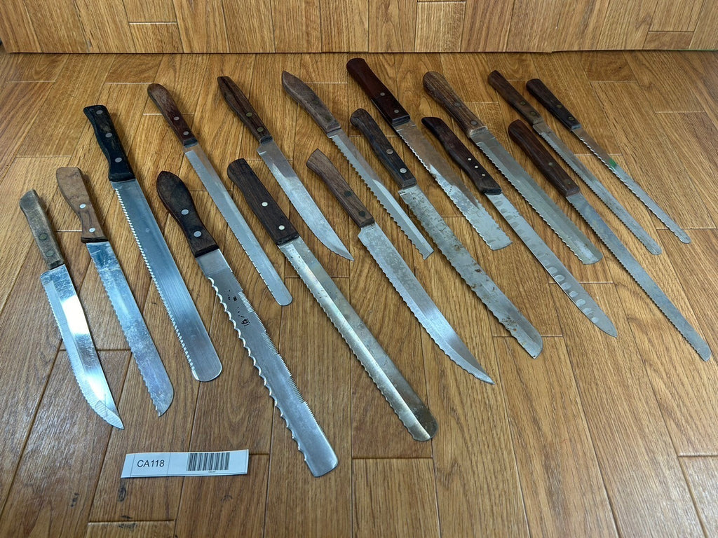 Damaged Lot of Japanese Chef's Kitchen Knives Bread set from Japan CA118