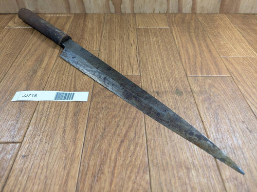 BROKEN DAMAGED Japanese Chef's Kitchen Knife Vintage BLUE STEEL YANAGIBA JJ718