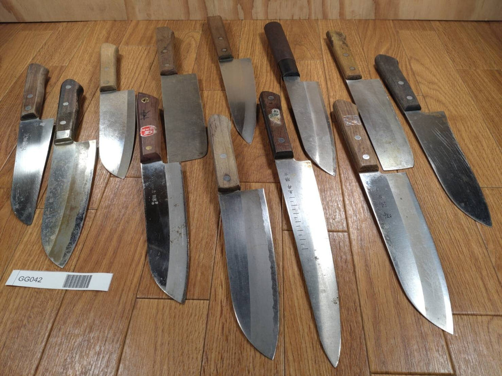 Damaged Lot of Japanese Chef's Kitchen Knives hocho set from Japan GG042