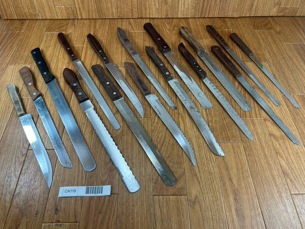 Damaged Lot of Japanese Chef's Kitchen Knives Bread set from Japan CA118