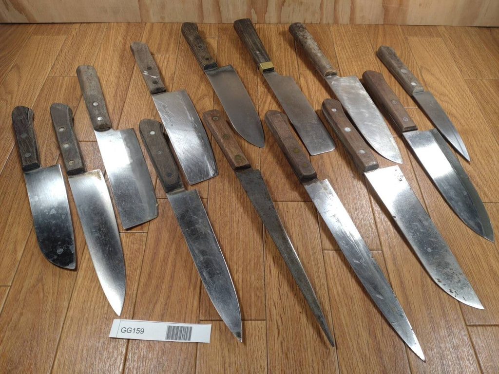 Damaged Lot of Japanese Chef's Kitchen Knives hocho set from Japan GG159