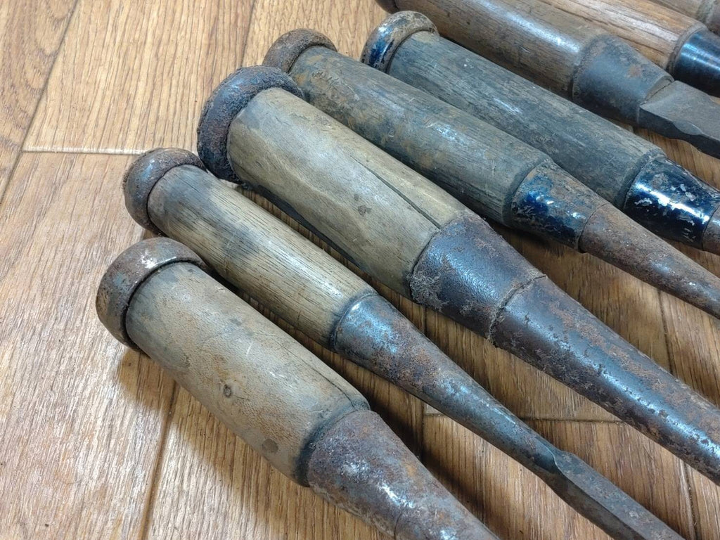 BROKEN DAMAGED Japanese vintage chisel Nomi 1.5.14.15.16.18.23.30.35mm HH297