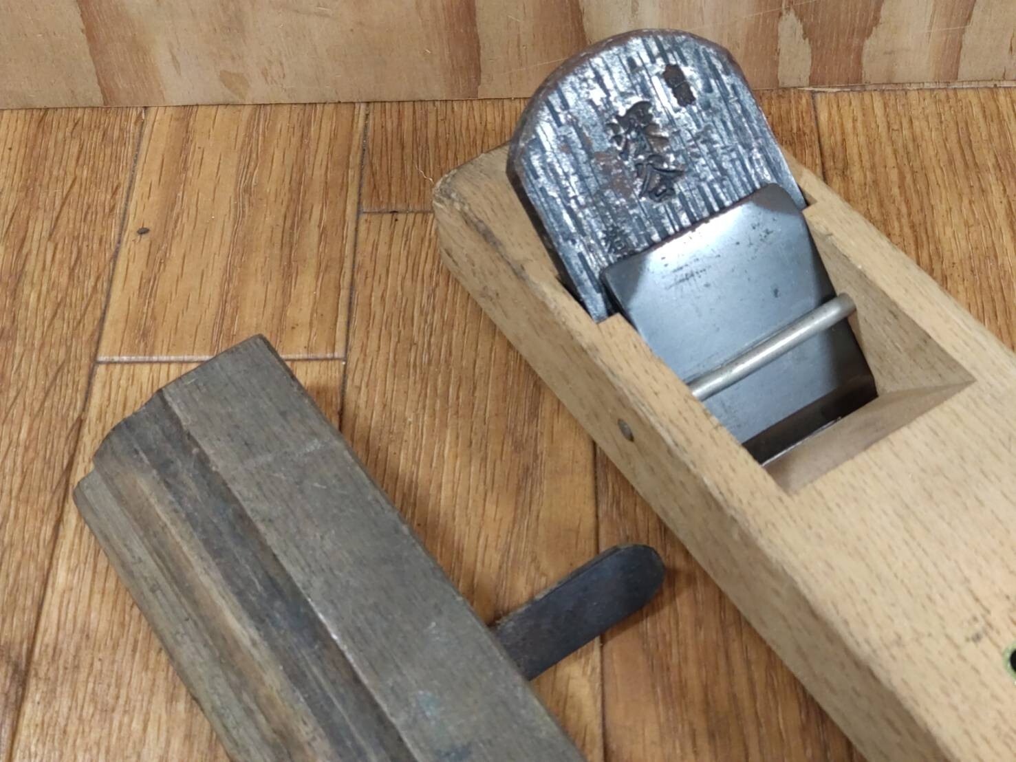 Japanese vintage Plane Carpentry Tool Kanna SET Signed from Japan 55.5mm JJ005