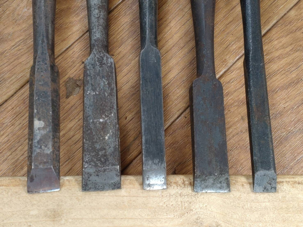 Japanese vintage chisel tataki Nomi Japan Signed Old 8.9.12.14.15mm FF573