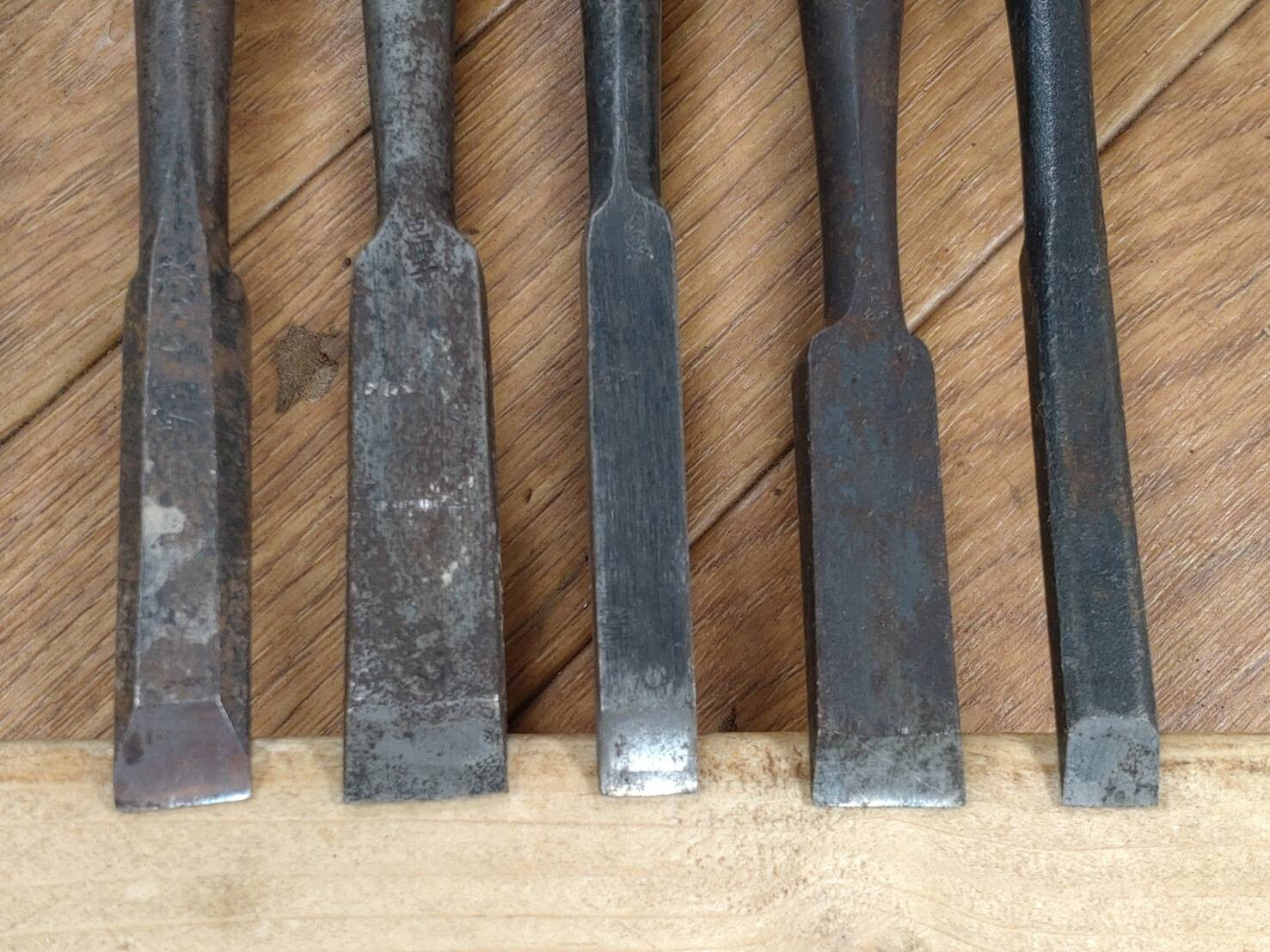 Japanese vintage chisel tataki Nomi Japan Signed Old 8.9.12.14.15mm FF573