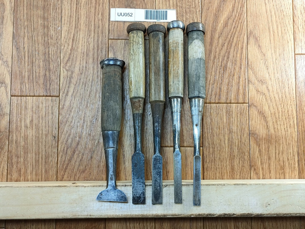 Japanese vintage chisel tataki Nomi Japan Signed Old 35.15.13.10.9mm UU052