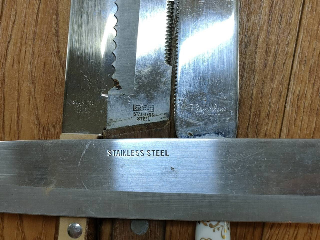 Damaged Lot of Japanese Chef's Kitchen Knives Bread set from Japan UU785