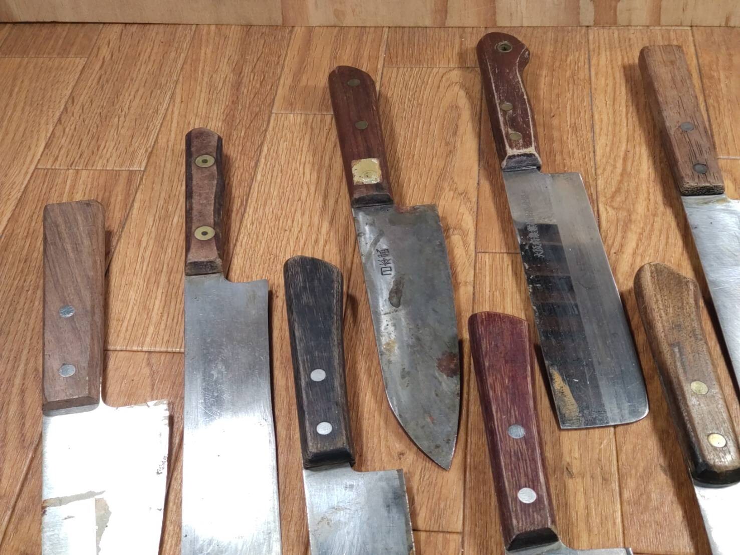 Damaged Lot of Japanese Chef's Kitchen Knives hocho set from Japan FF345