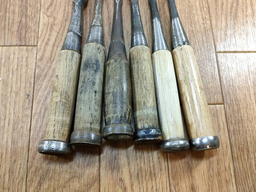 Japanese vintage chisel tataki Nomi Japan Signed Old 9.10.15.15.16.18mm UU327