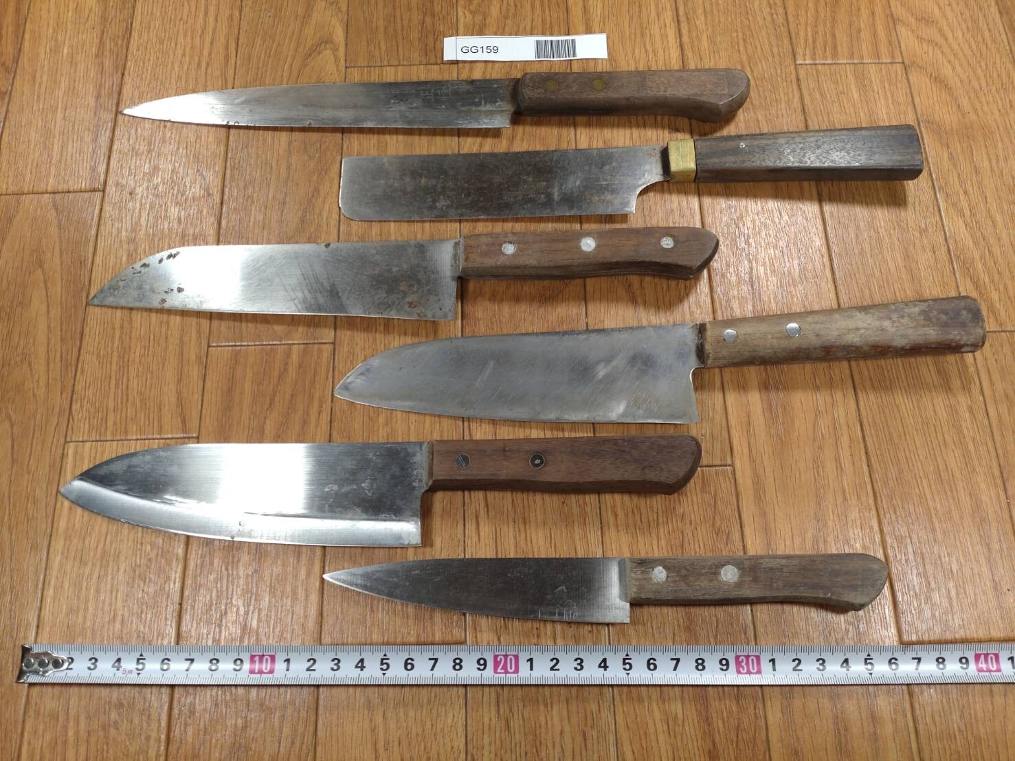Damaged Lot of Japanese Chef's Kitchen Knives hocho set from Japan GG159