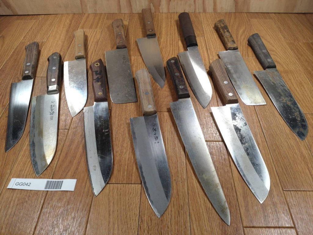 Damaged Lot of Japanese Chef's Kitchen Knives hocho set from Japan GG042