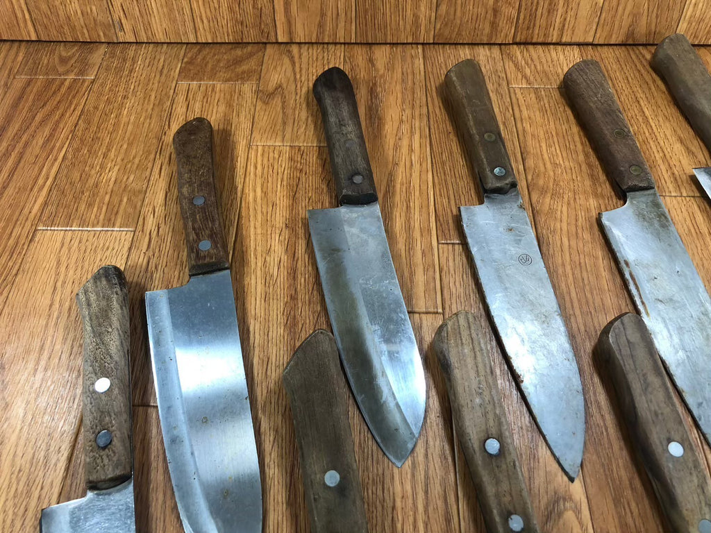 Damaged Lot of Japanese Chef's Kitchen Knives hocho set from Japan KB876