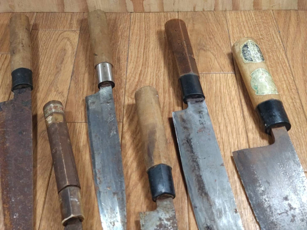 BROKEN DAMAGED Japanese Chef's Kitchen Knife Vintage Japan HOCHO BB213