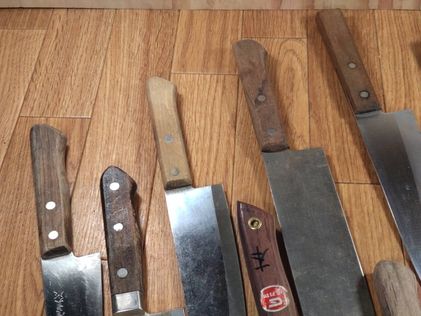 Damaged Lot of Japanese Chef's Kitchen Knives hocho set from Japan GG042