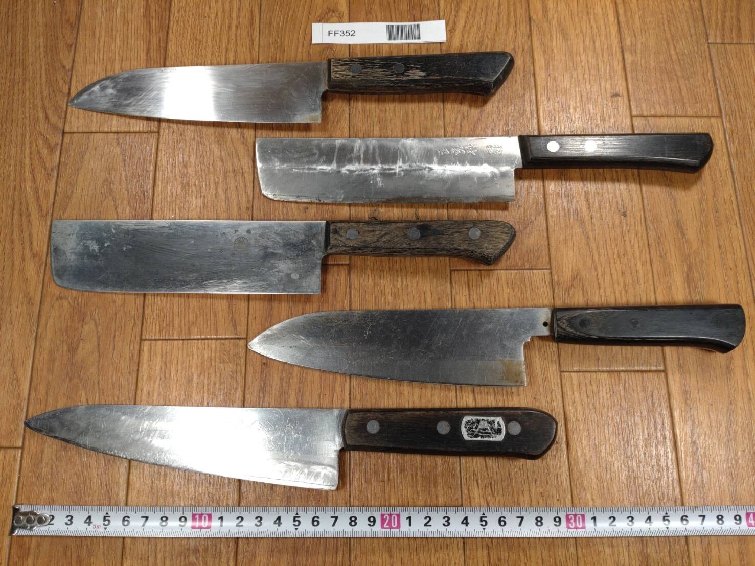 Damaged Lot of Japanese Chef's Kitchen Knives hocho set from Japan FF352