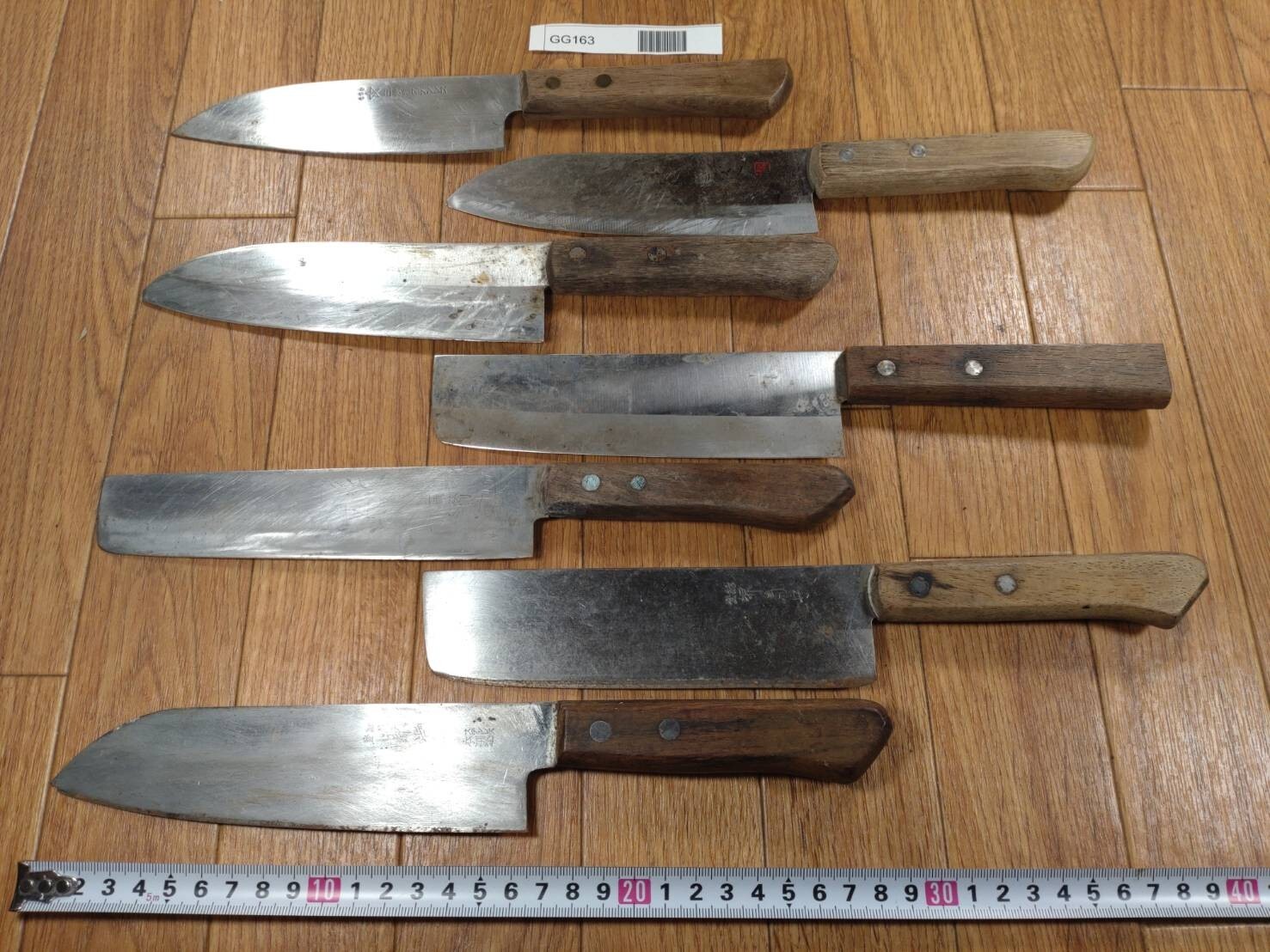 Damaged Lot of Japanese Chef's Kitchen Knives hocho set from Japan GG163