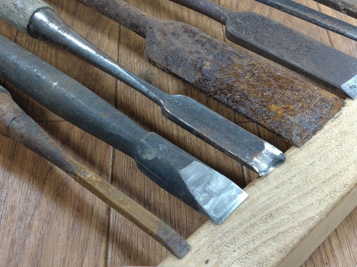 BROKEN DAMAGED Japanese vintage chisel Nomi 6.9.14.16.18.24.36mm HH295